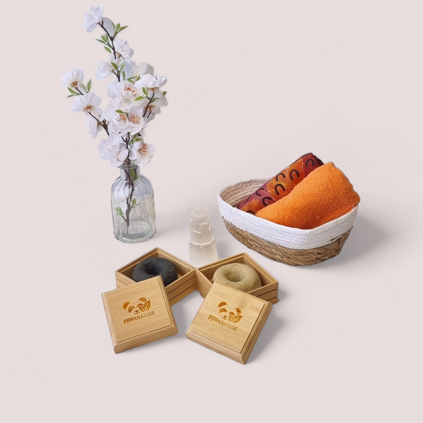 Bamboo Soap Box displayed with natural decor, highlighting its eco-friendly design and functionality for solid shampoos.