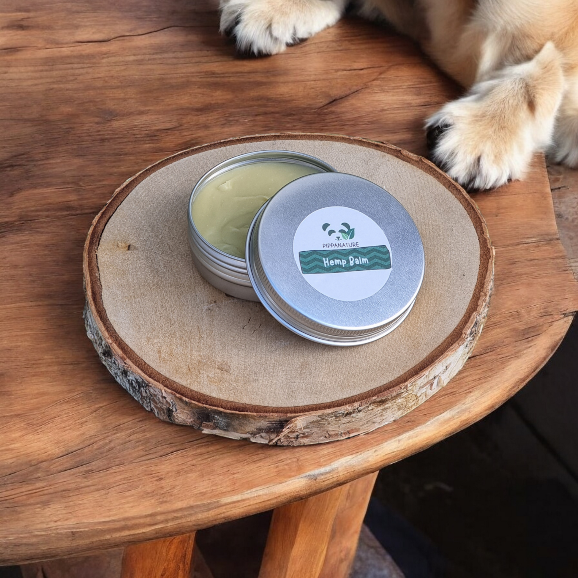 Hemp Balm by PippaNature, natural and eco-friendly balm for soothing and repairing sensitive dog paws, 50g jar.