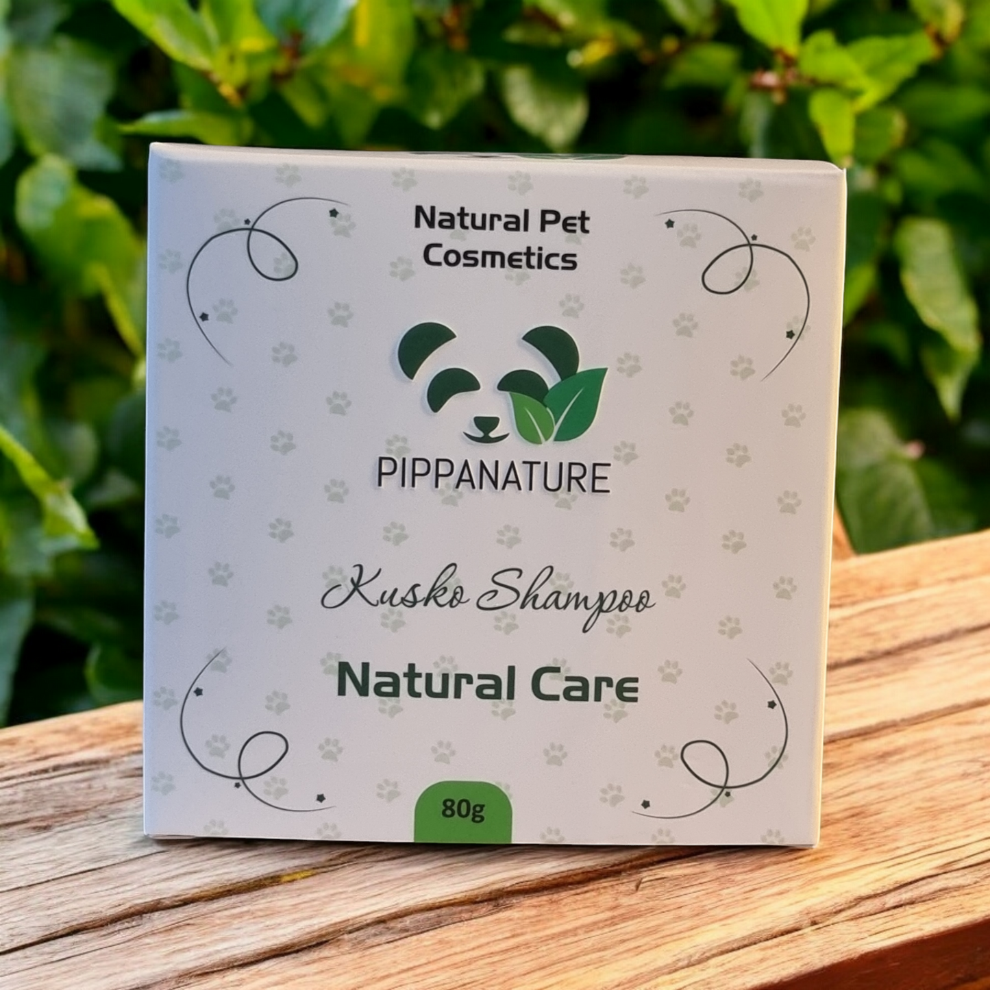 Kusko solid shampoo bar displayed in a natural setting, highlighting its eco-friendly and sustainable ingredients like neem and citronella.